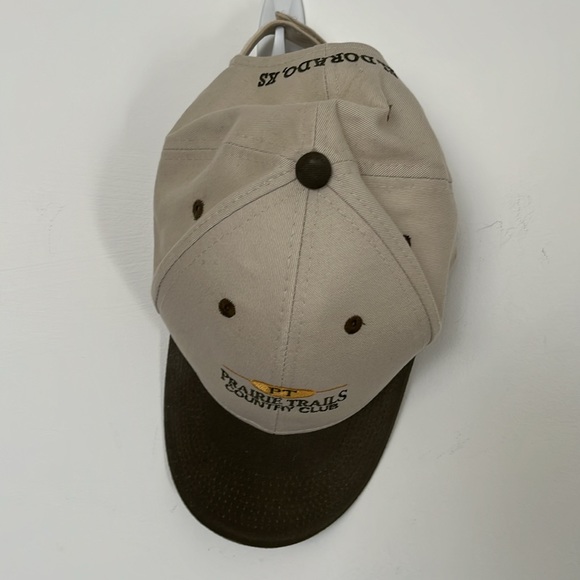 Town Talk Prairie Trails Country Club tan and green Velcro strap one size hat - Picture 7 of 7